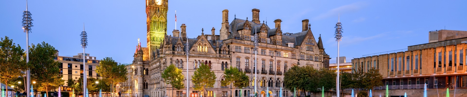 Bradford town hall at city park