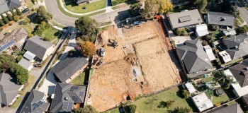 Aerial photo of vacant residential land under development