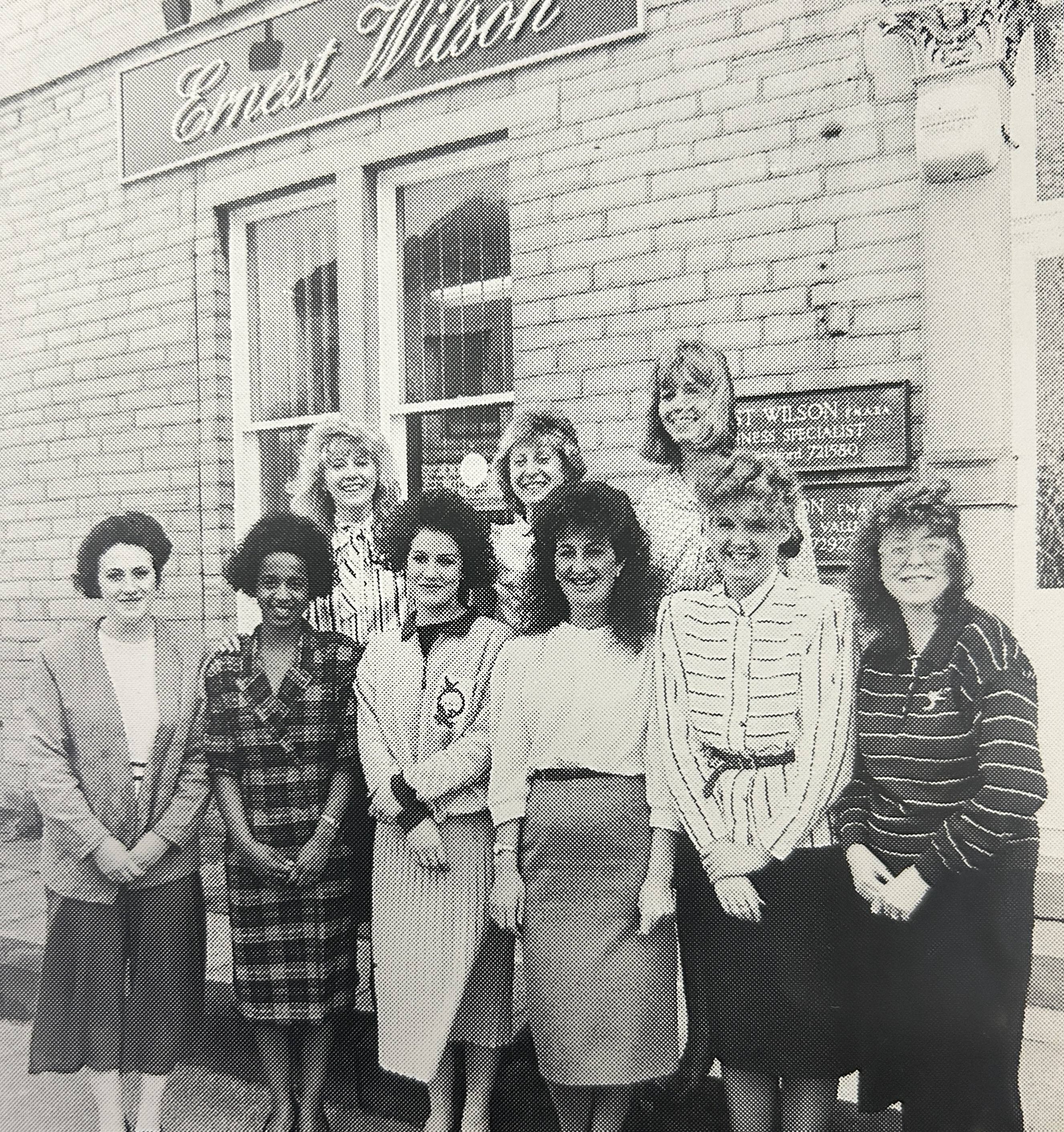 Diane, far right, with the team outside of Ernest Wilson's old Bradford office